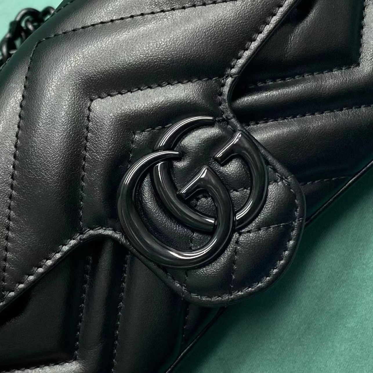 【P800】Gucci mini马卡龙系列 古驰新款黑色原厂皮marmont链条包斜挎包