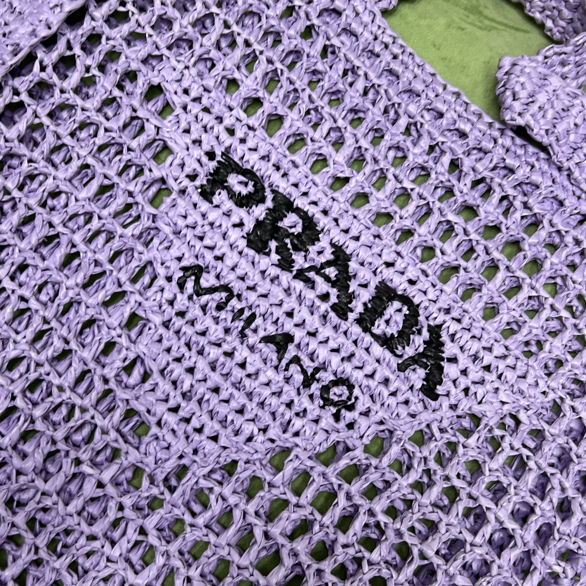 【P570】厂家直销 Prada普拉达1BG393法式镂空编织包方形手提包 紫色