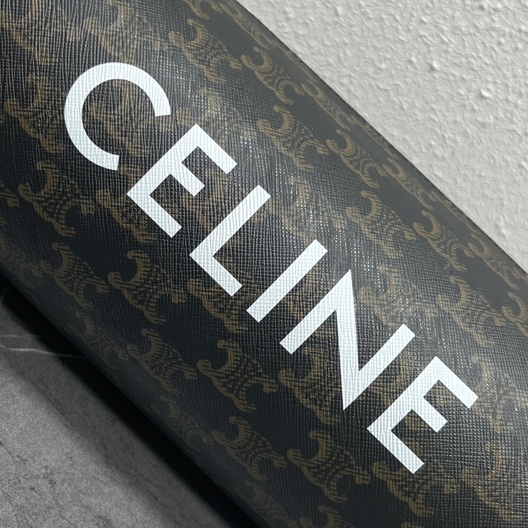 【P980】Celine包包官网 思琳2022新款印花料拼棕色肩带枕头包110052