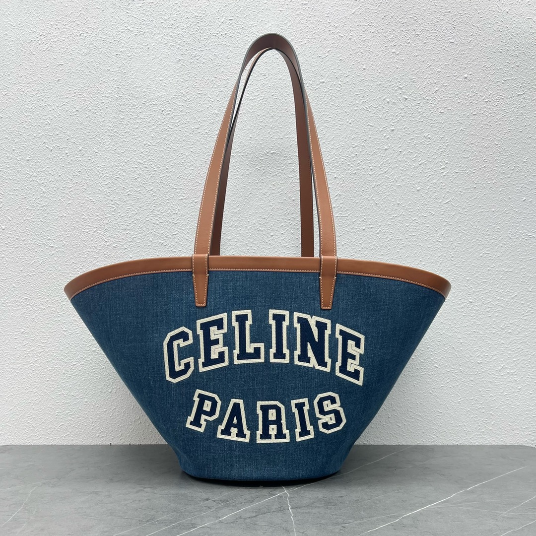 【P1130】Celine TRIOMPHE COUFFIN购物袋 思琳196262牛仔扇形单肩包