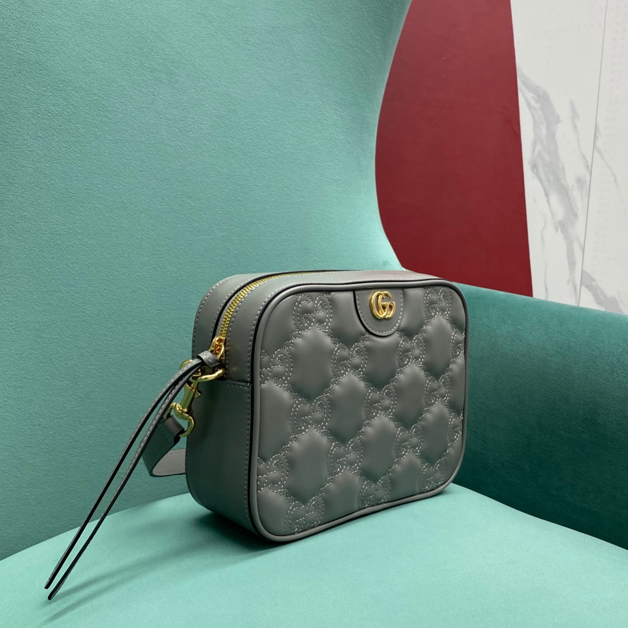 【P1170】Gucci Matelassa系列相机包 古奇绗缝经典logo压纹斜挎方包