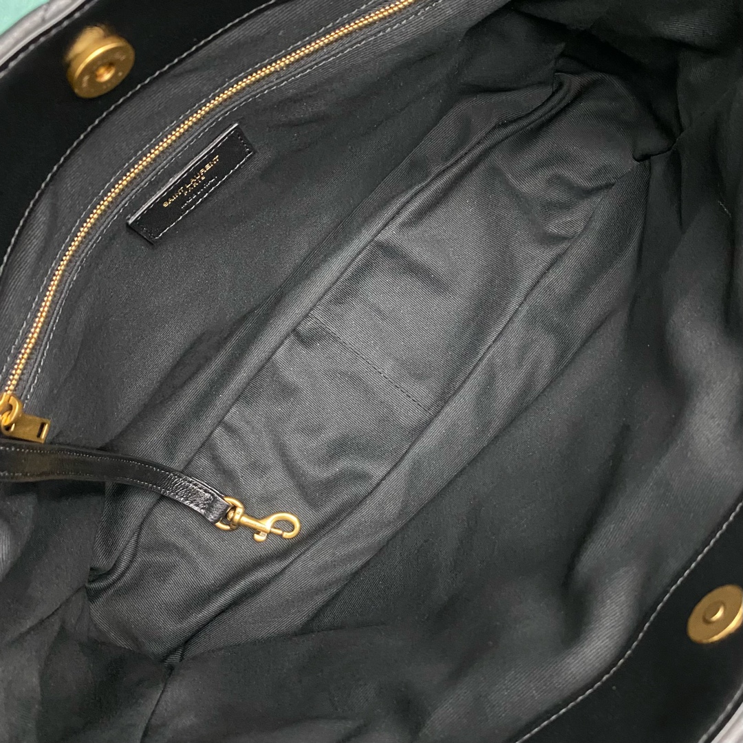 【P1730】YSL包包官网 圣罗兰新品菱格链条横款购物袋单肩包 712368黑色