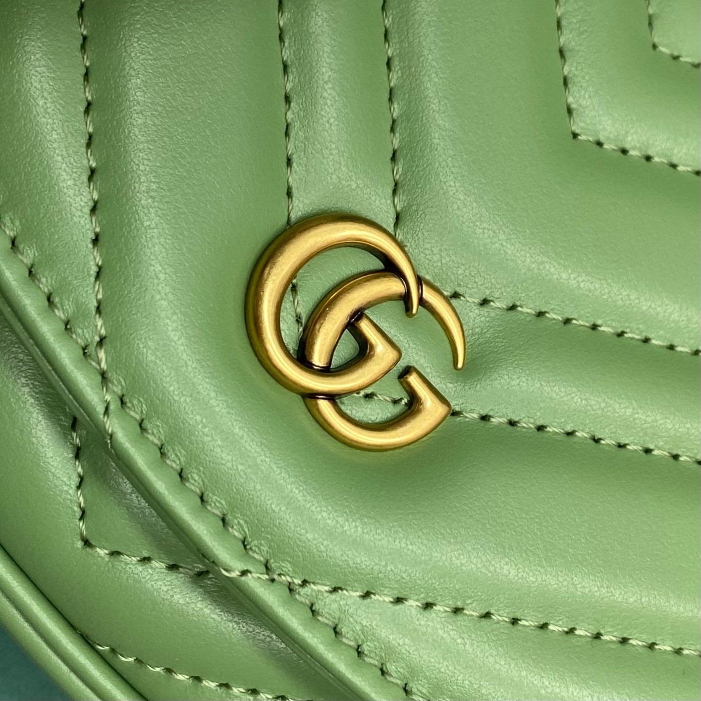 【P1280】Gucci Marmont系列 古驰2023新款绗缝半月包单肩斜挎女包 绿色