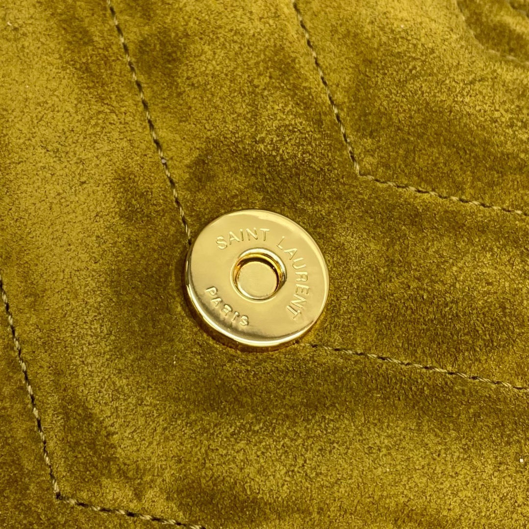 【1470】圣罗兰包包价格 YSL土黄色磨砂皮质V纹LOULOU系列女包中号24CM